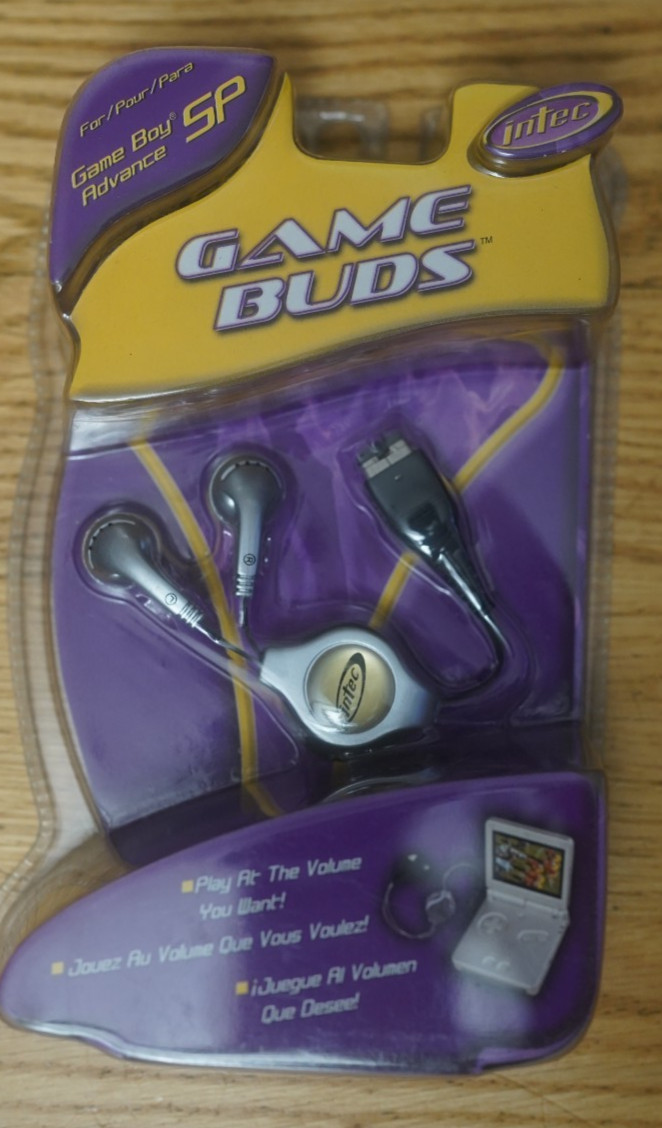 VINTAGE 2004 INTEC GAME BOY ADVANCE SP GAME BUDS EAR BUD HEADPHONES GRAY SEALED