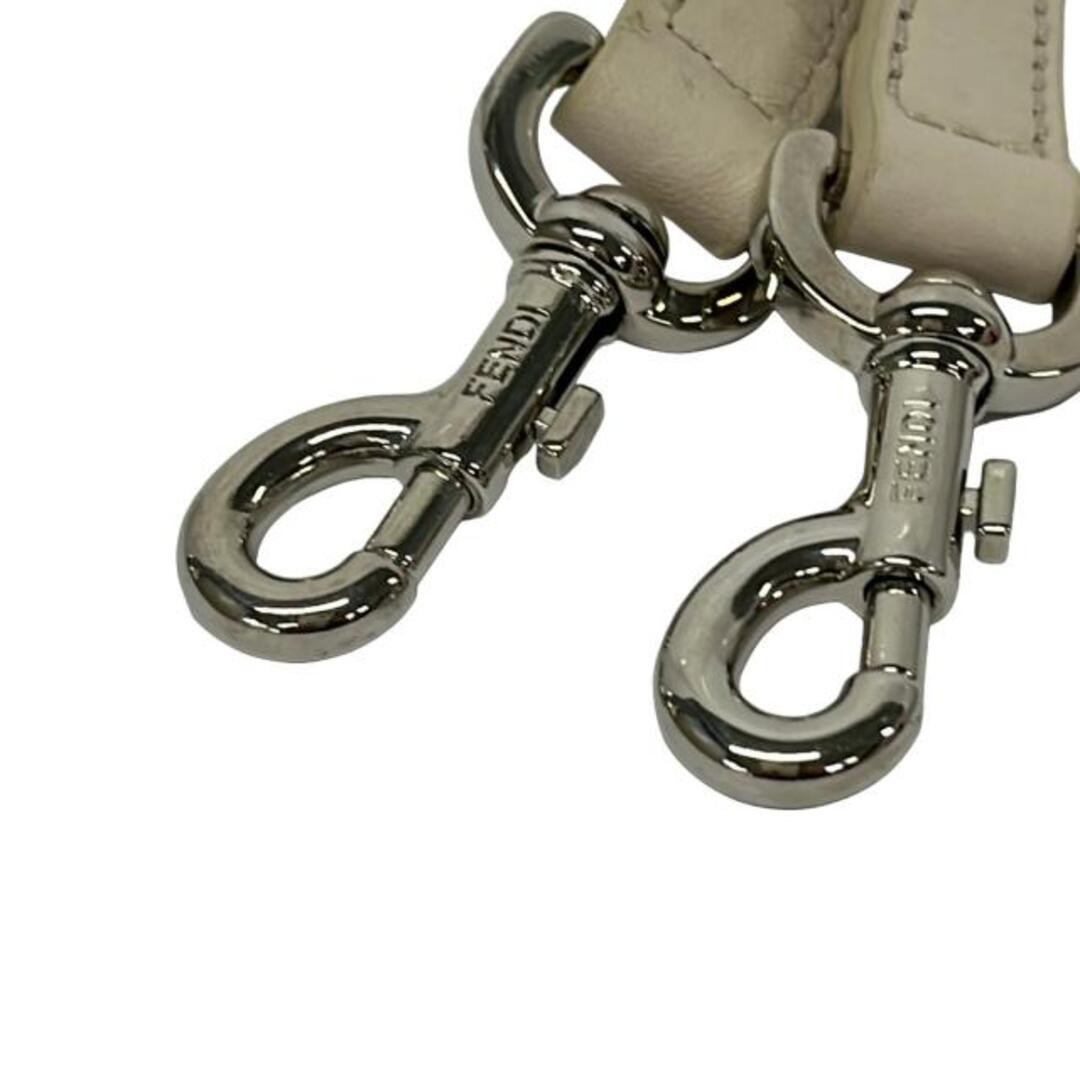 Fendi Shoulder Strap - Beige Silver Leather