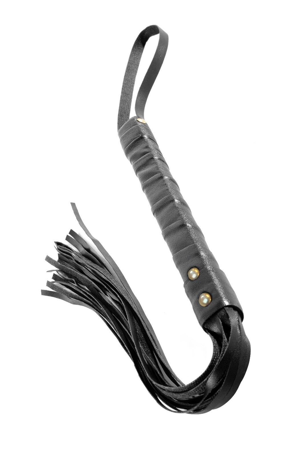Real Cow Hide Black Leather Flogger  Thick Tails Heavy & Thuddy impact Whip