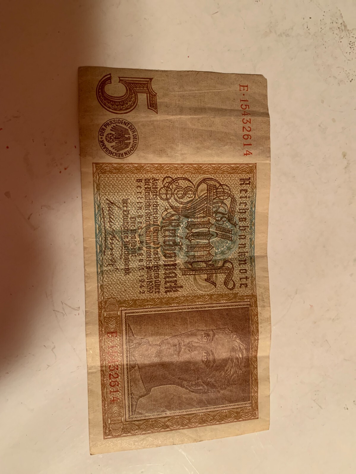 GERMANY DEUTSCHE REICH BANK - 5 REICH MARK 1942 VERY NICE NOTE