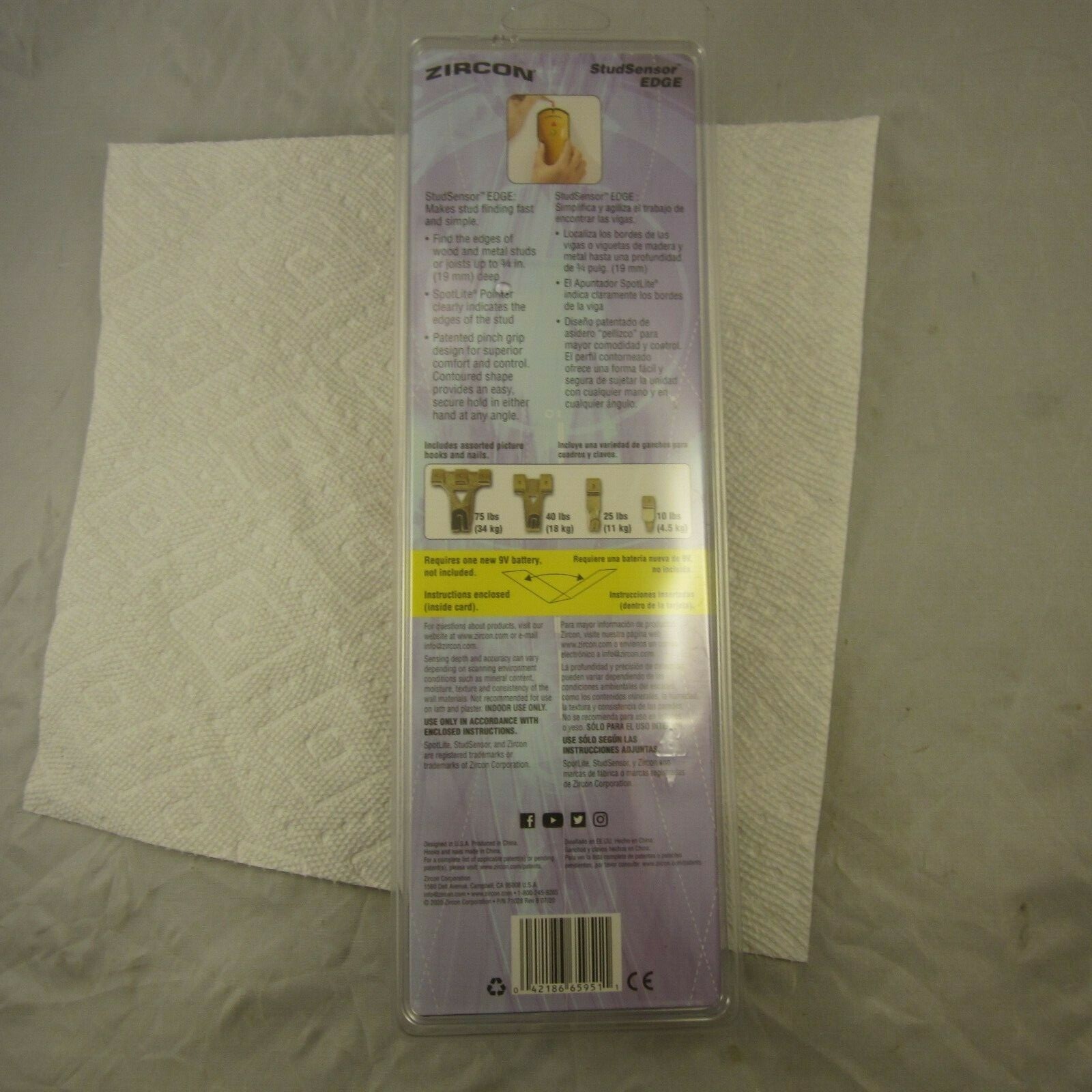 Stud StudSensor Edge Picture Kit Bonus Assorted Hooks And Nails Zircon 65946