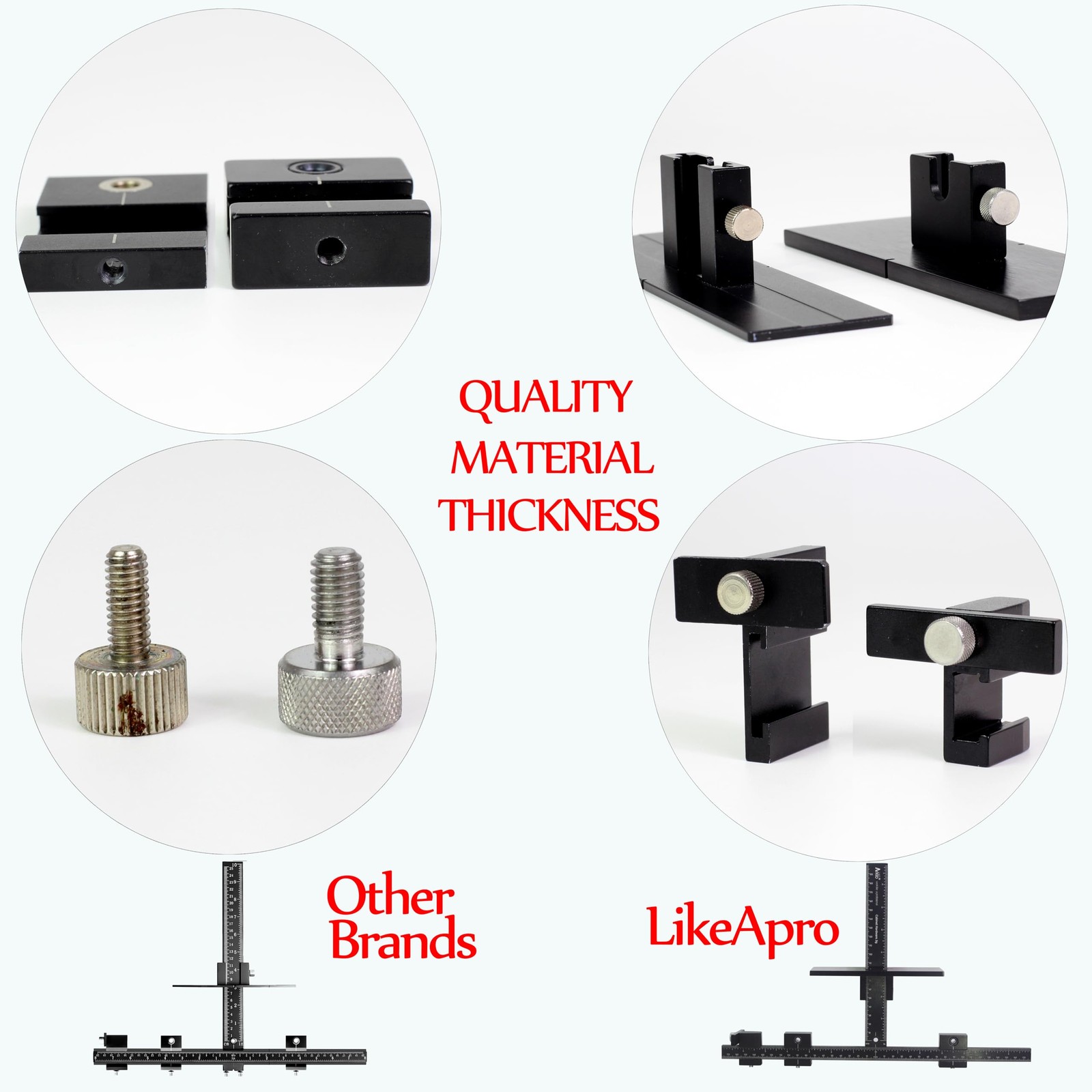 Basic Black Aluminum Alloy Cabinet Hardware Jig for Effortless Handles, Pulls,