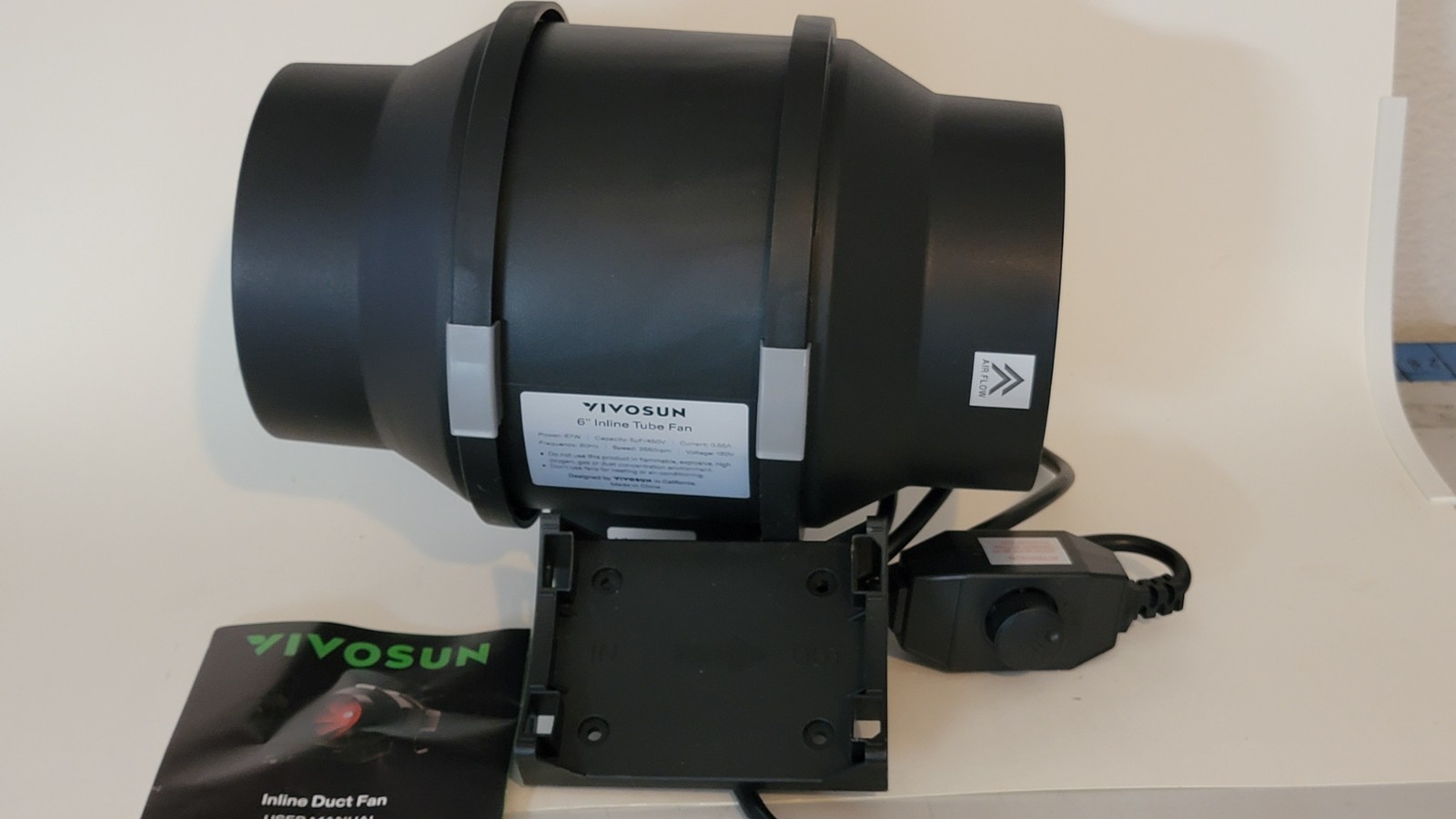 VIVOSUN 6 in. 390 CFM Inline Duct Fan with Variable Speed Controller