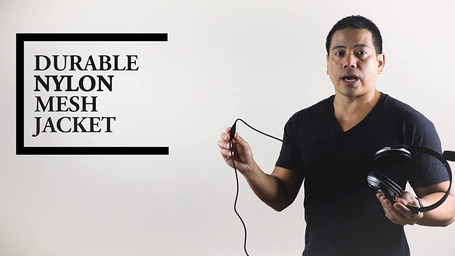 Wired Headset with Microphone, 8 ft Braided Cable, Volume Control, 3.5mm Jack