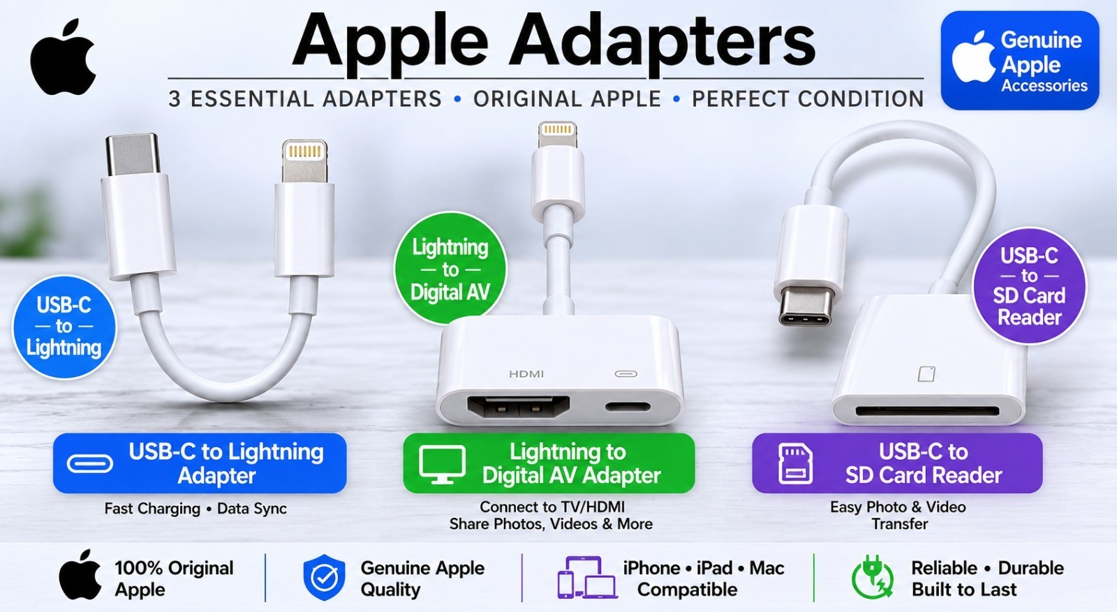 Genuine Apple  Adapters / SD Card Reader