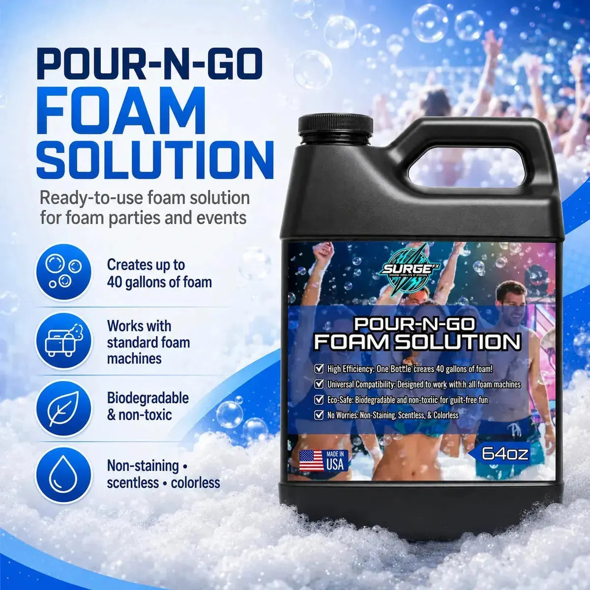 64oz Pour & Go Foam Solution Ready-to-Run Concentrate SurgeFX