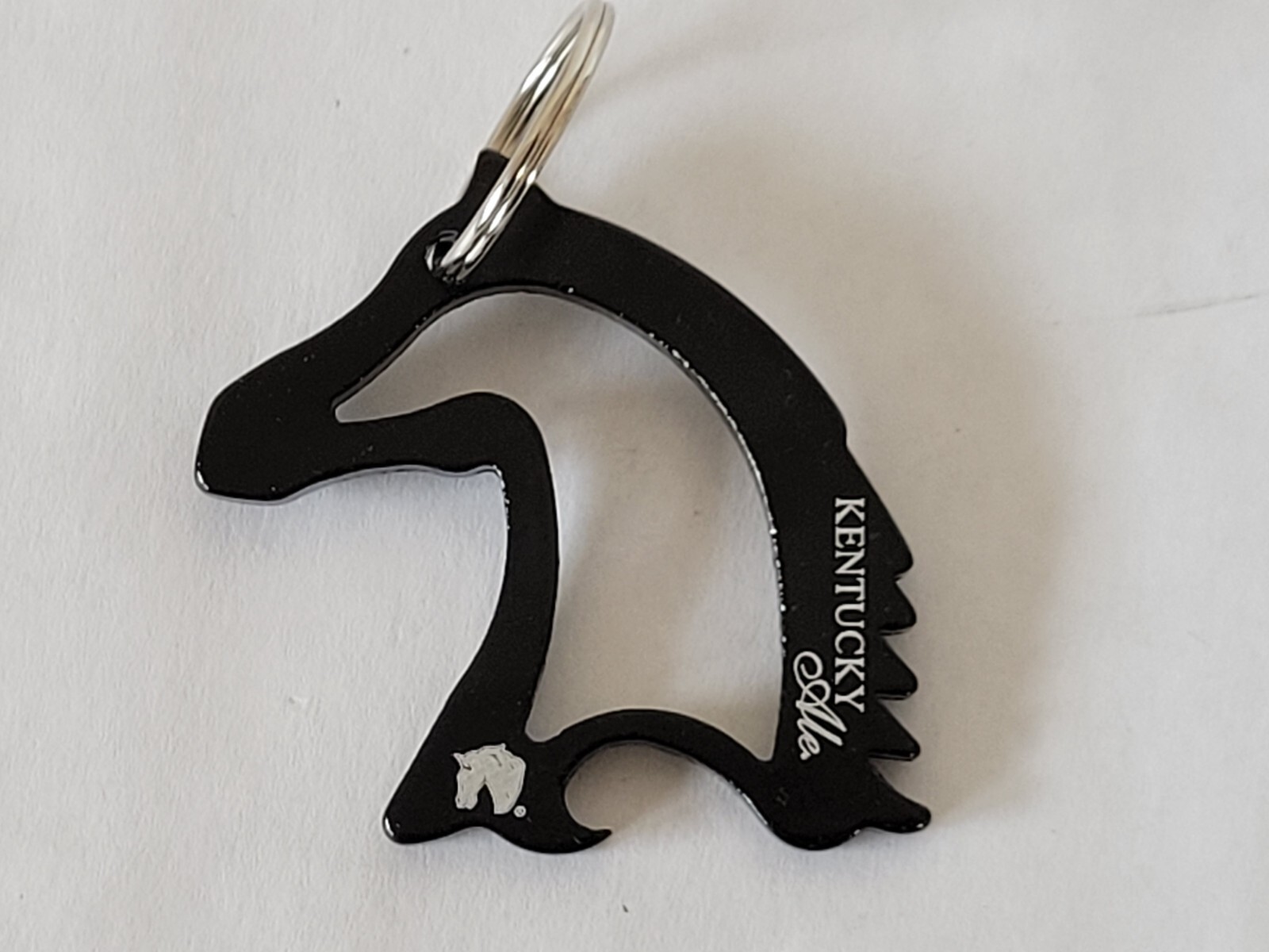 Metal Horse Shaped Key Chain Black Bottle Opener Kentucky Ale