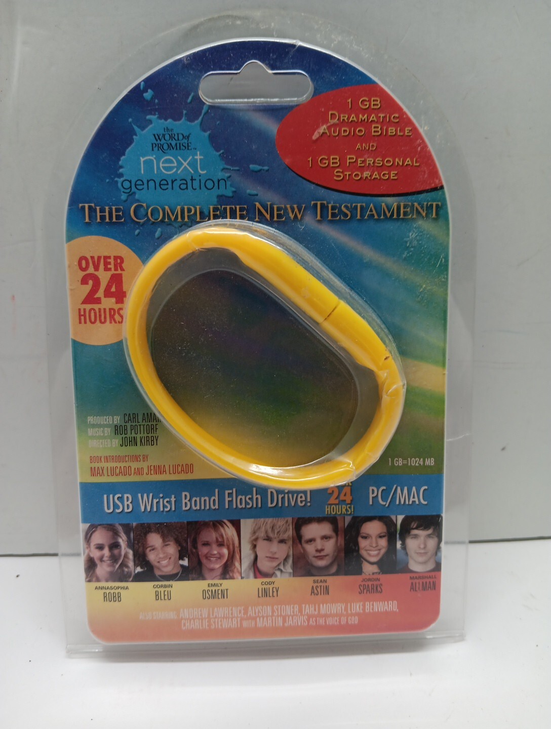 The complete New Testament USB Wrist Band Flash Drive WWJD, Vintage Sealed