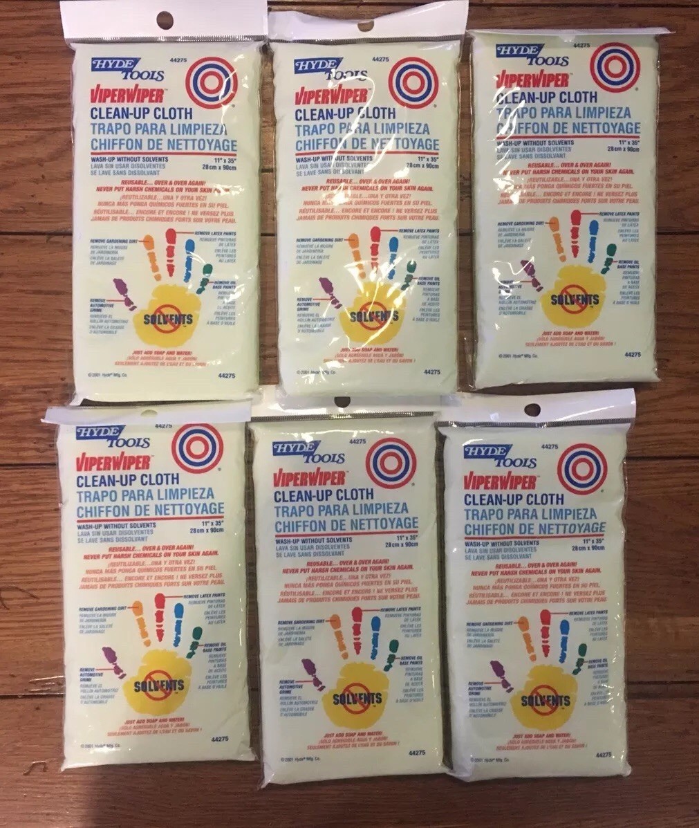 6 Hyde Tools ViperWiper Clean-Up Cloths No Solvents Needed  Car Boat Home (5)