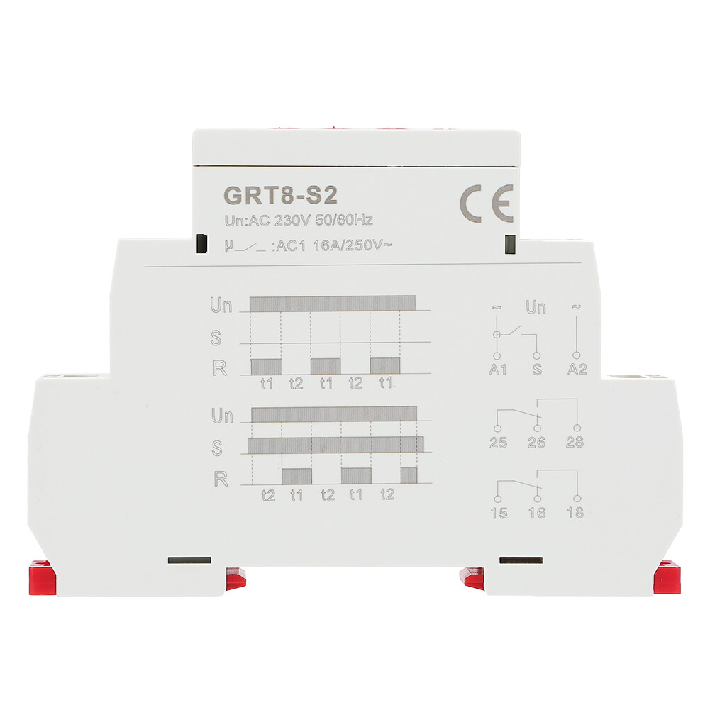 GRT8-S2 ON/OFF Repeat Cycle Timer Relay DIN Rail Asymmetric Cycle Timer Relay