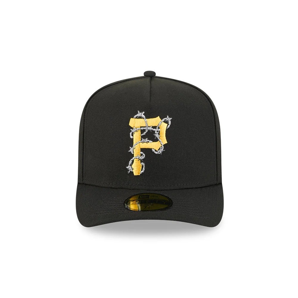 New Era 59Fifty A-Frame Black Pittsburgh Pirates Grey Under Visor - NWT - 7 5/8