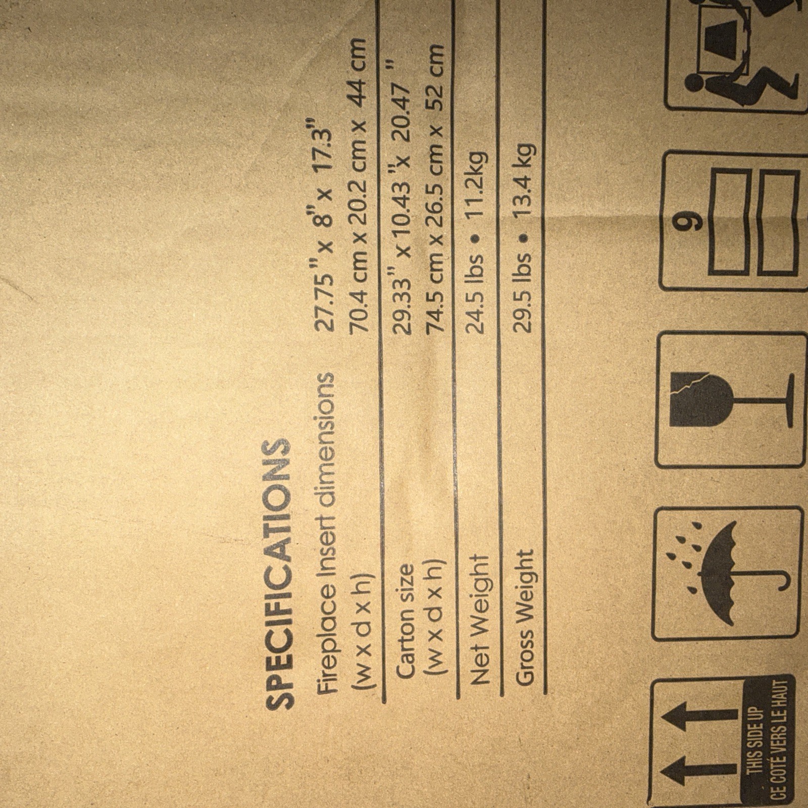 Electric fireplace insert 26 inch