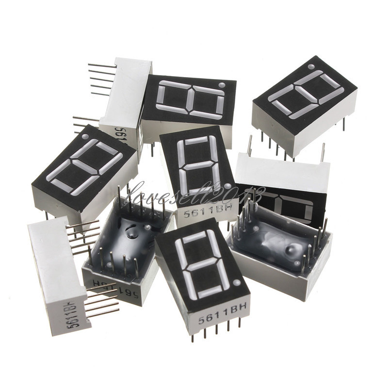 5PCS Red 7 Segment 0.5" LED Display Digital Tube Common Anode 1 Bit
