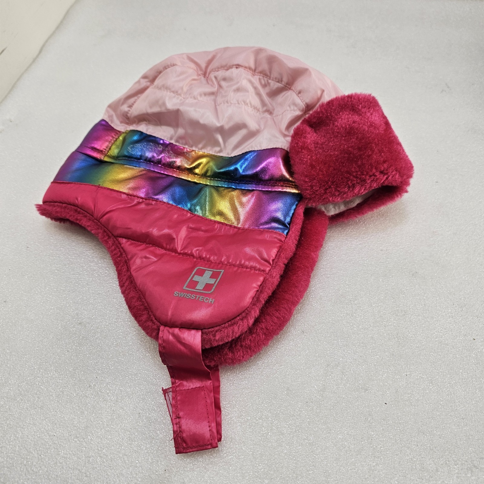 Swisstech Girls Quilted Trapper Hat One Size Fuschia Burst Color Fully Lined