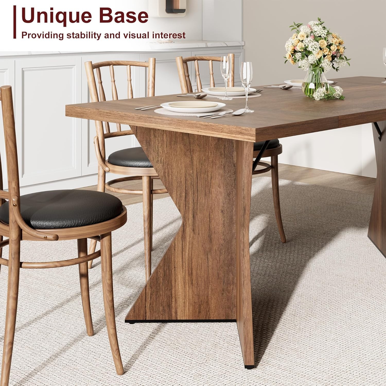 Rectangular Dining Table Iron Foot 1 Panel/Footboard Thick Triamine Double-Sided