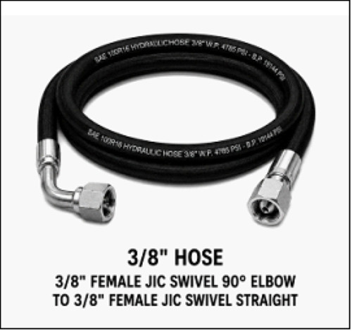 2Wire 3/8" Hydraulic Hose Assembly #6JIC Female Straight x #6JIC 90 Degree 4785