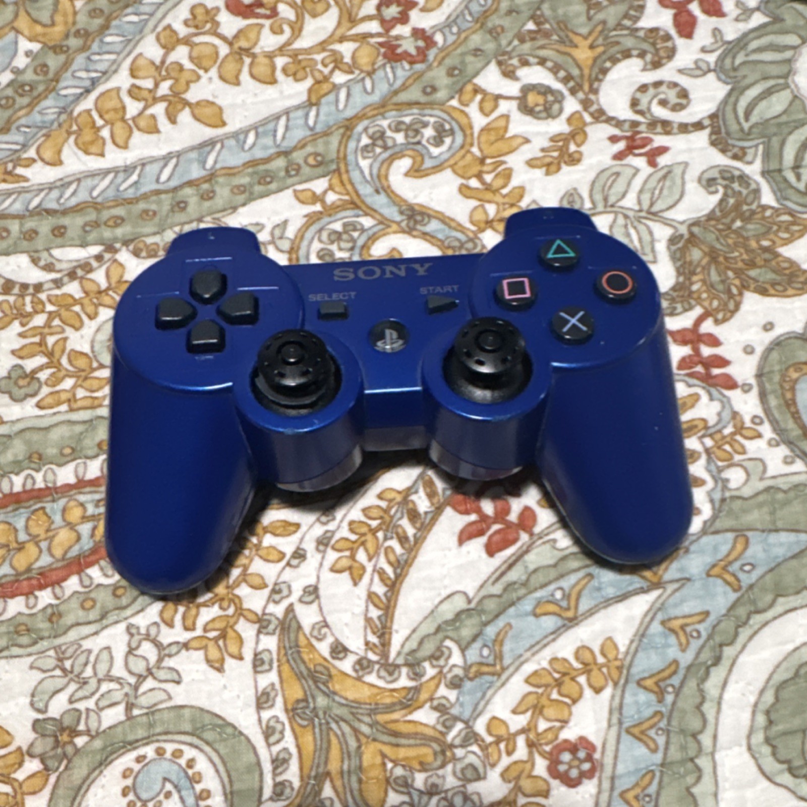 Sony PlayStation 3 Slim Console with Wireless Controllers Black & Blue, Cable