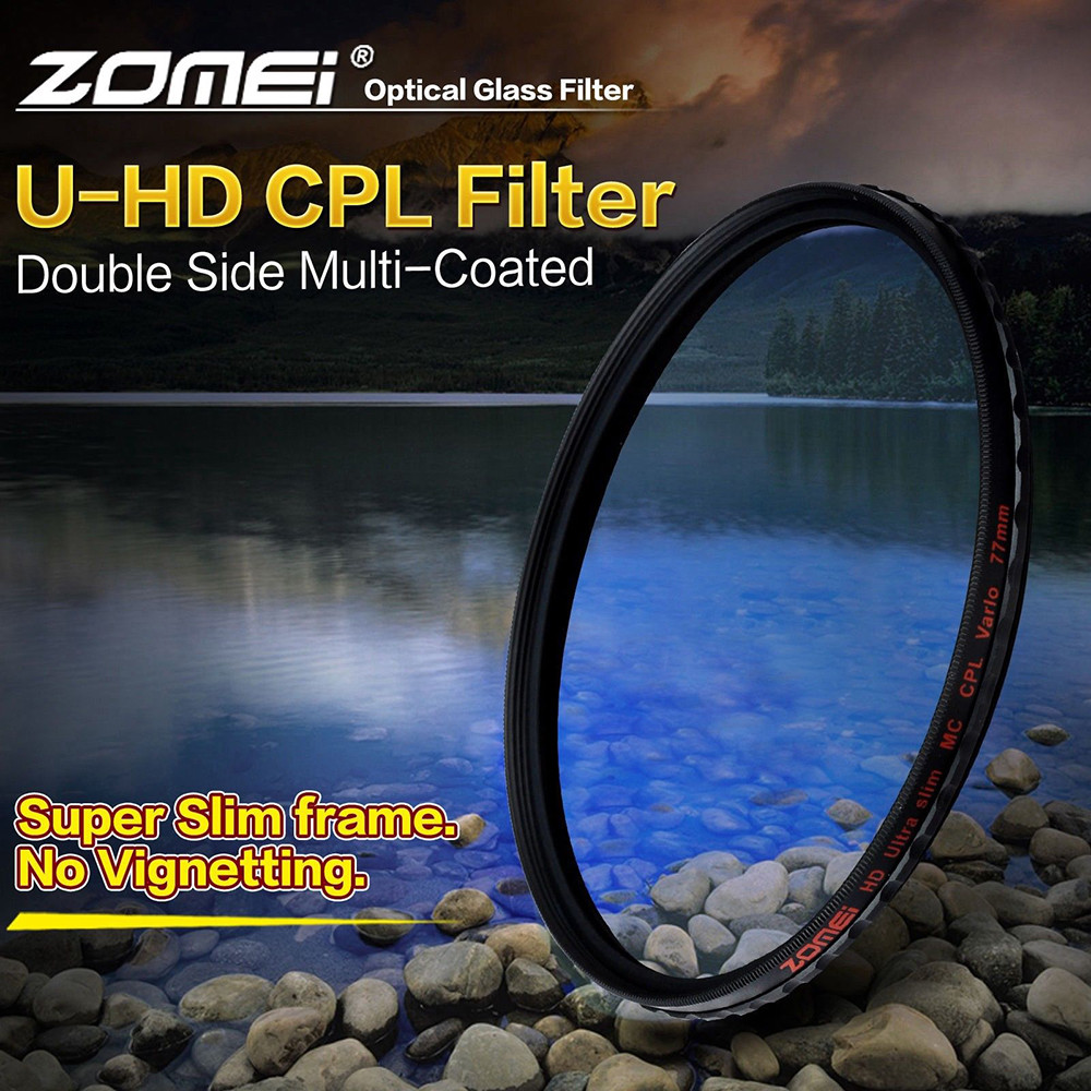 Zomei Slim HD CPL Circular Polarizing Camera Lens Filter 52/58/62/67/72/77/82mm