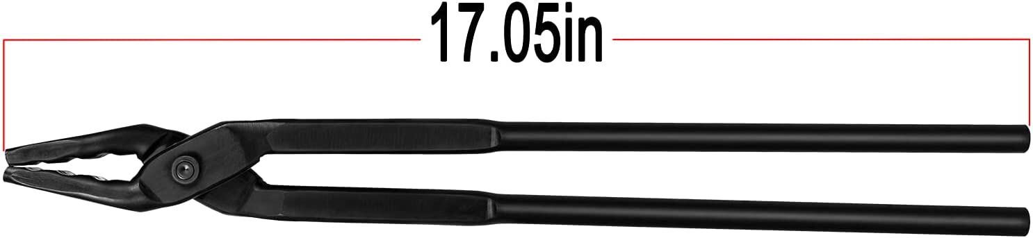 17" Blacksmith Wolf Jaw Tongs Knife Forging Tool For Beginner&Master Blacksmiths