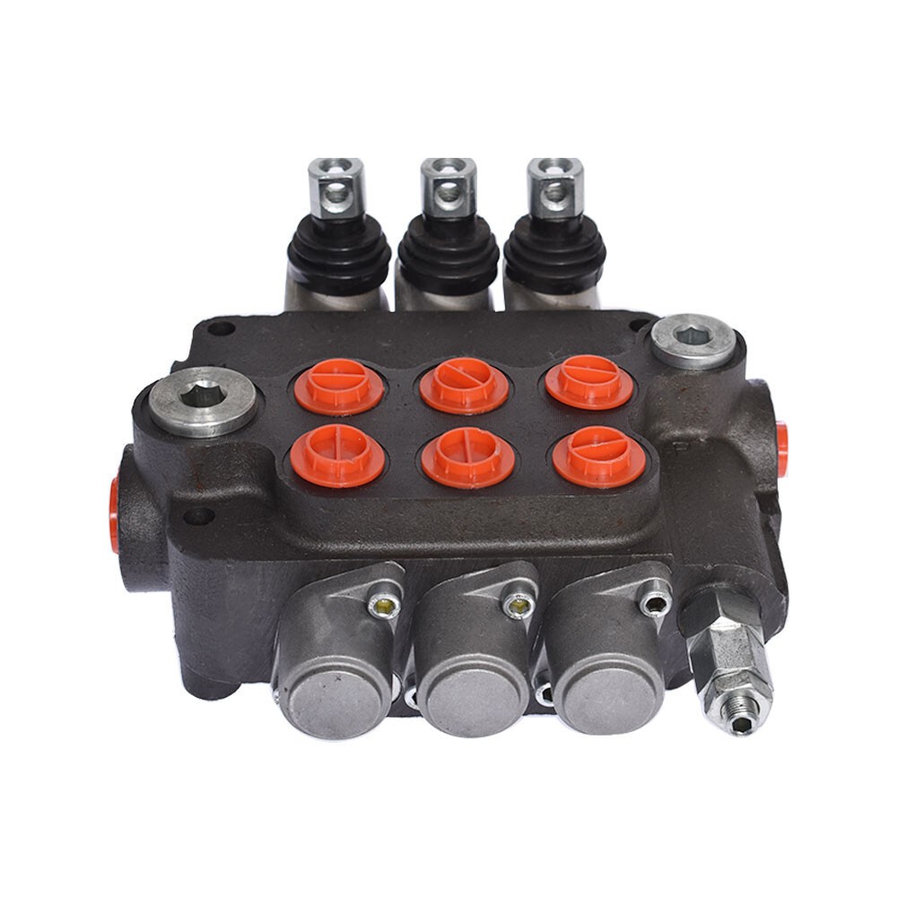 21GPM SAE Hydraulic Monoblock Double Acting Control Valve 3 Spool w/conversion