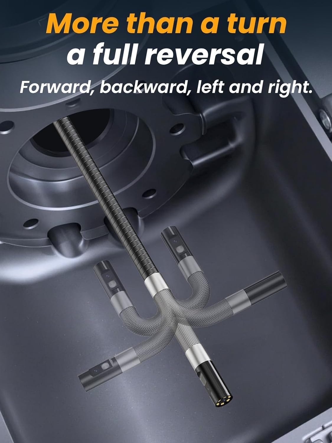 Dual-Lens 1080P Endoscope Camera with 4.3" IPS Screen & 5FT Waterproof Cable