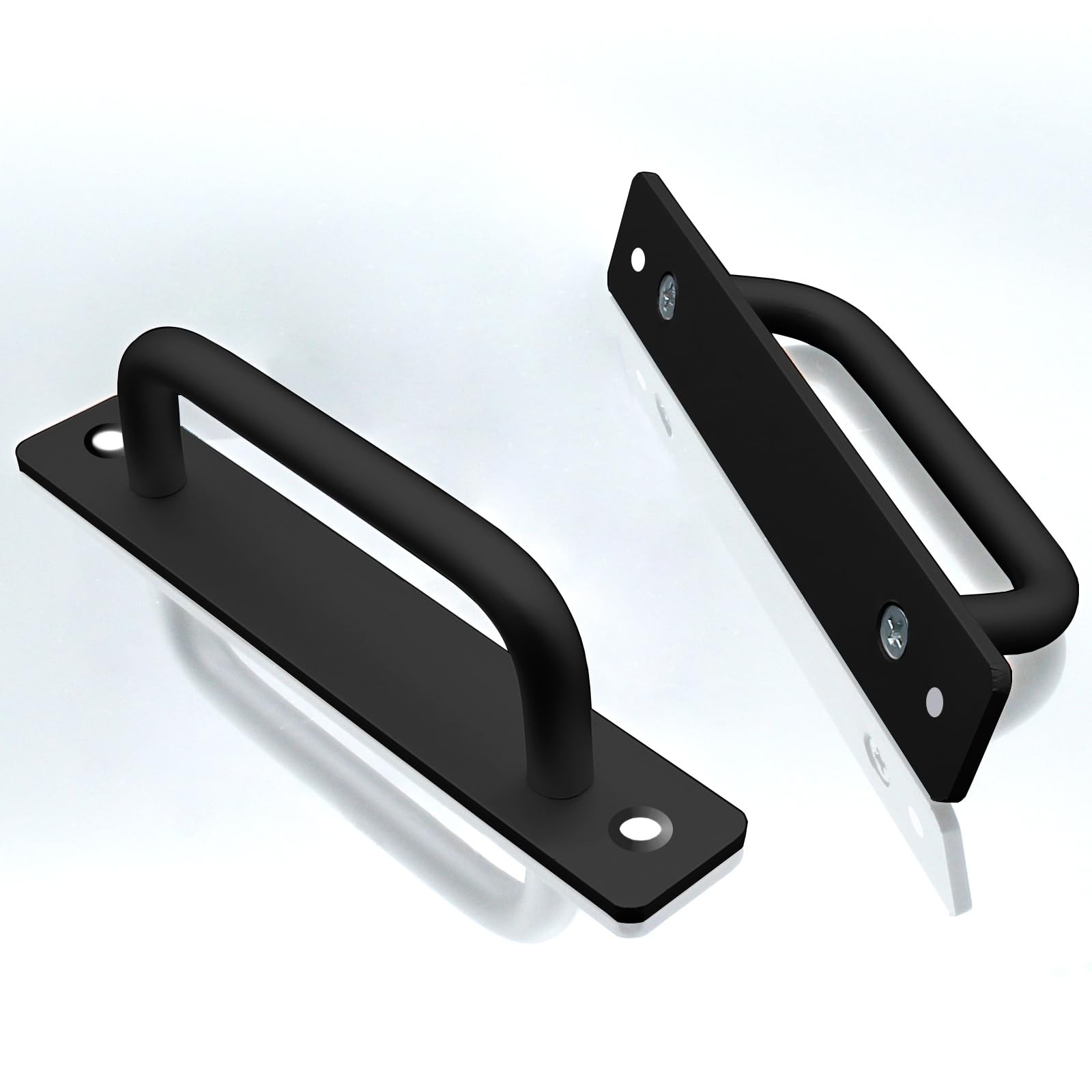 2Pcs 5.9" Aluminum Alloy Barn Door Handles Cabinet Pull Handles for Sliding Door