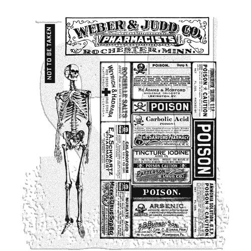 Tim Holtz Stampers Anonymous "POISONOUS" Rubber Cling Stamp Set- CMS171