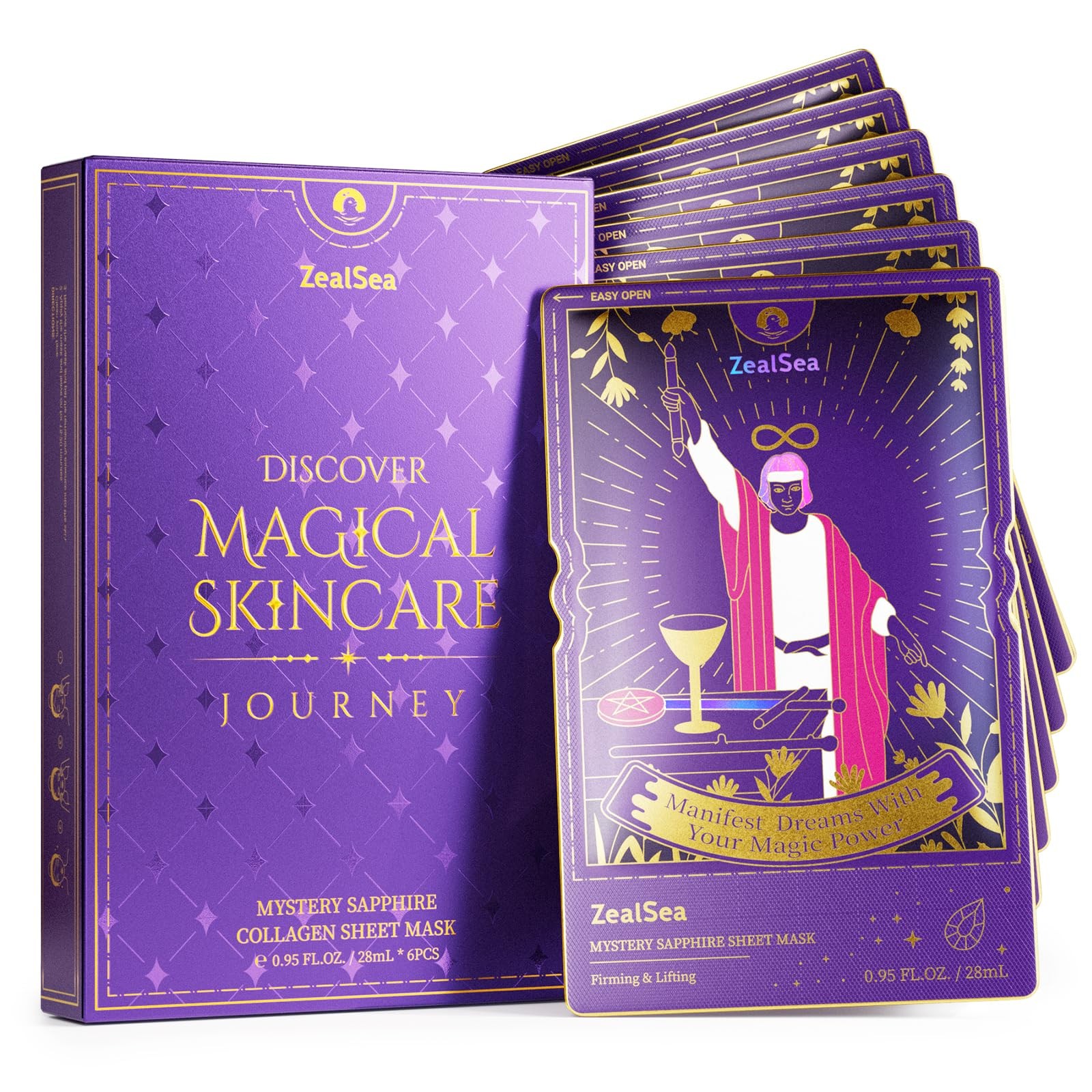 ZealSea Triple Collagen Face Masks Skincare - Anti-Aging, Lifting, Nourishing