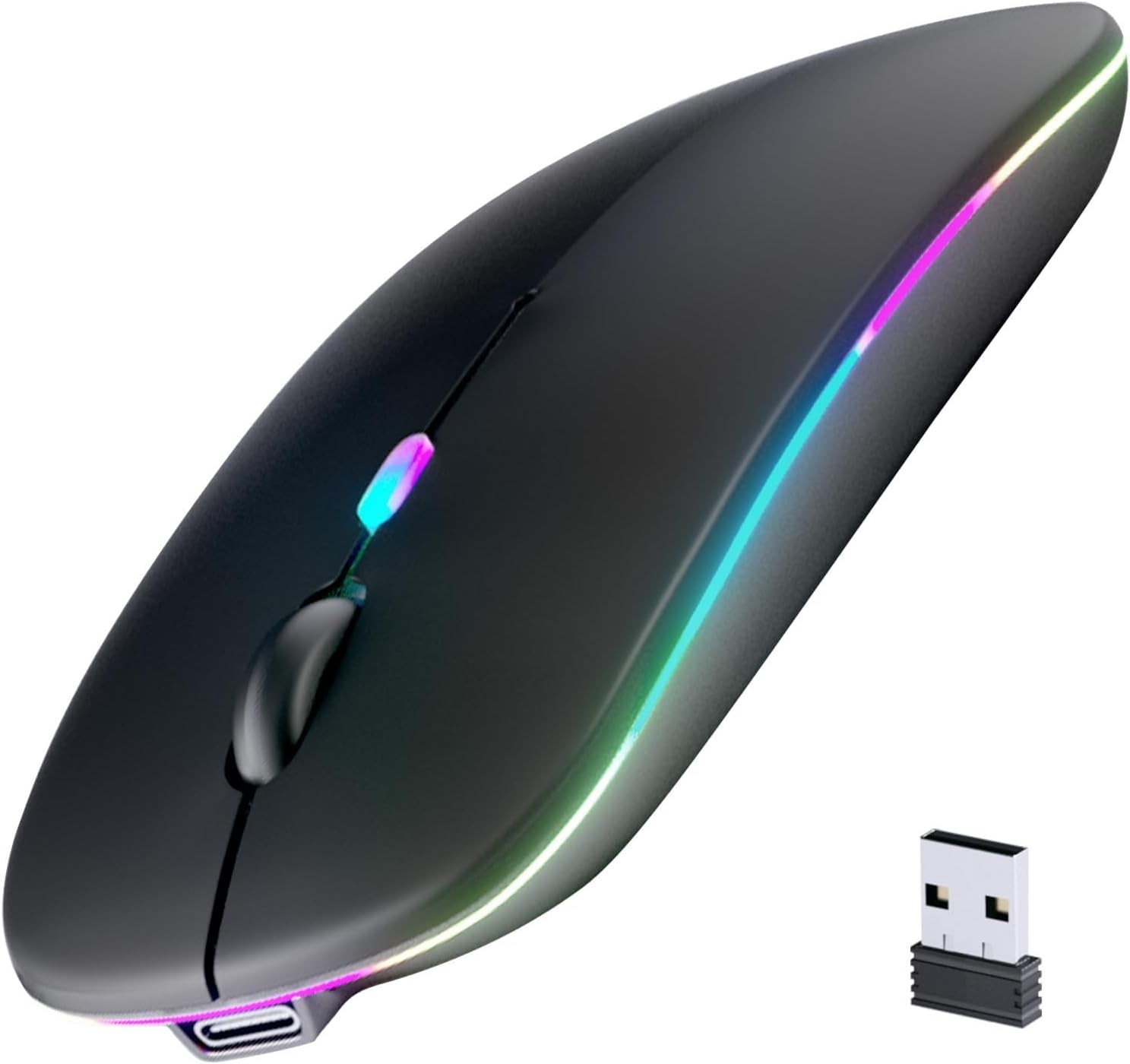 Wireless Bluetooth Mouse Rechargeable Silent LED Ultra-Thin 2.4G USB