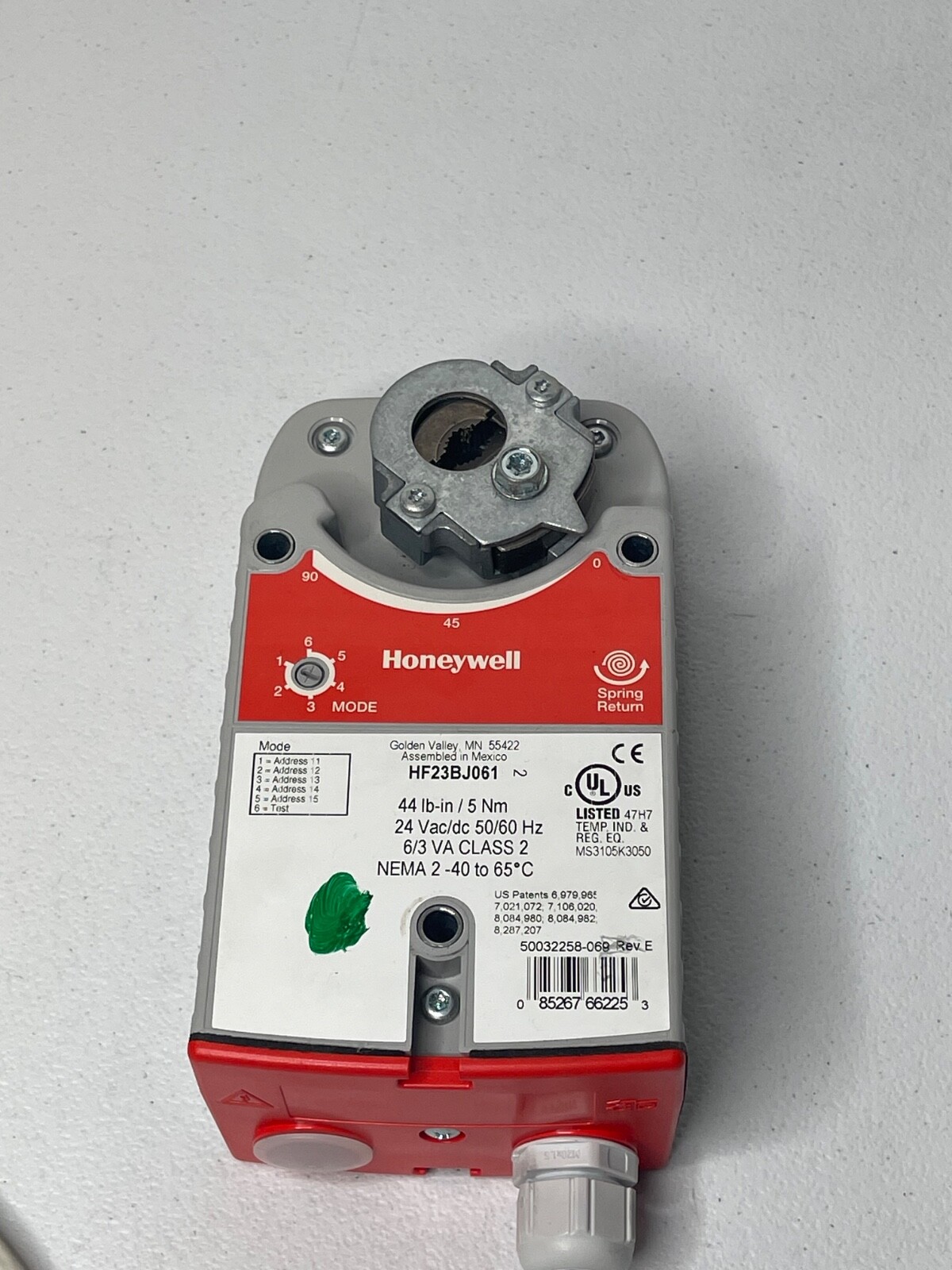 Honeywell HF23BJ061 Spring Return Actuator