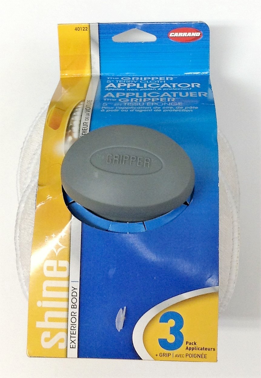 Car Wax Polish Detail 5" Round Cotton Terry Cloth Applicator Pads - Pack of 3