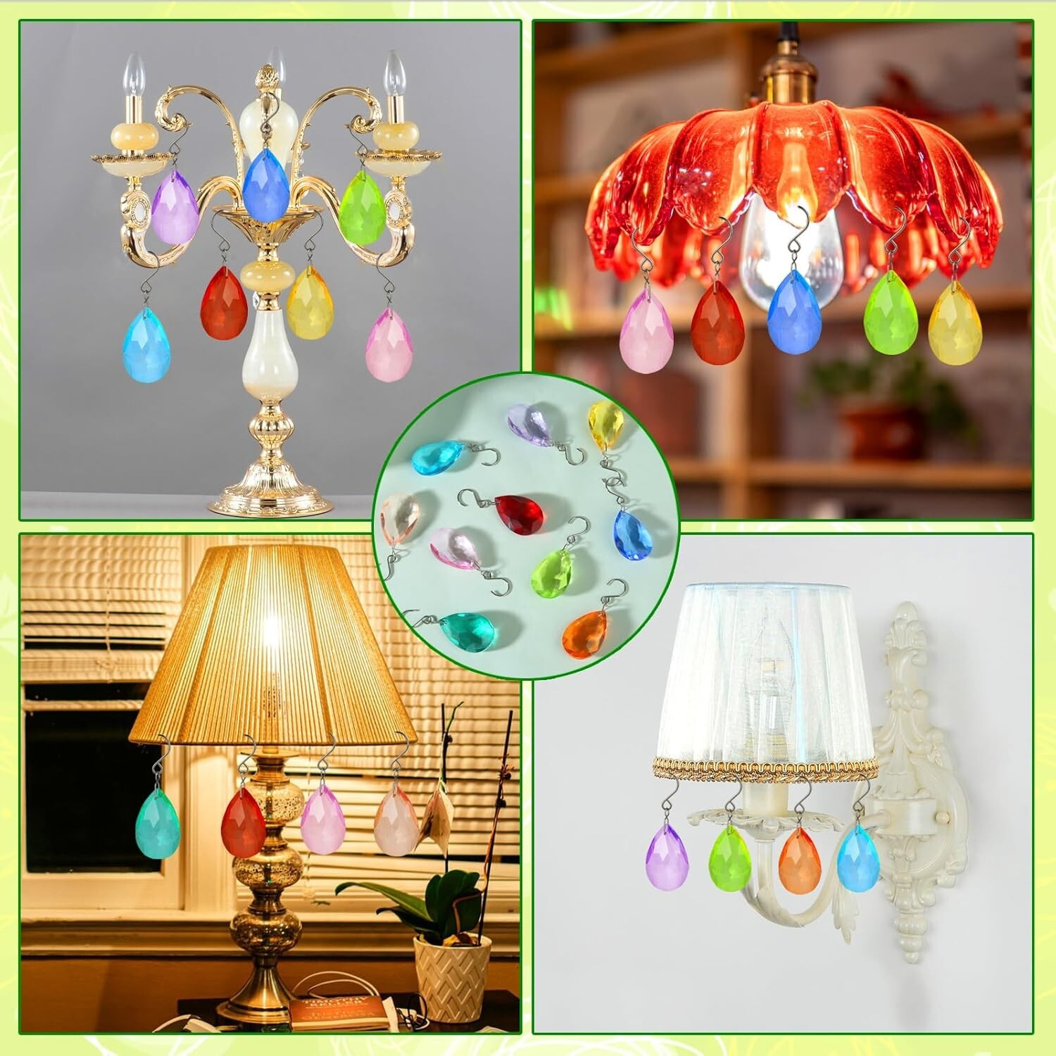 38mm Crystal Suncatcher Prism 10pcs Multicolor Teardrop Crystals Chandeliers New