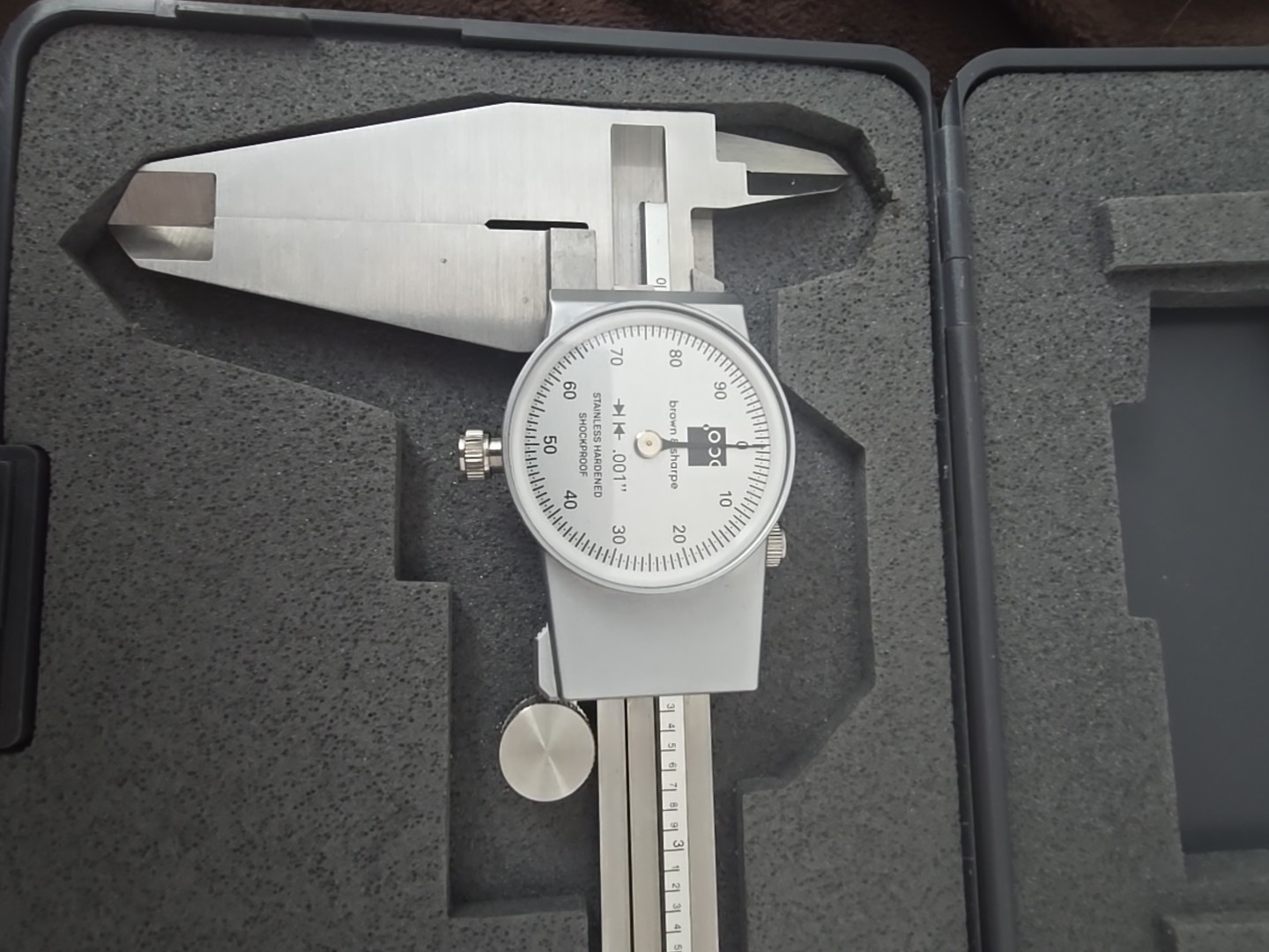 Tesa Brown & Sharpe 599-579-12-1 - 12" DIAL-CAL W/ Mitutoya 188 - 131 Thd Gage