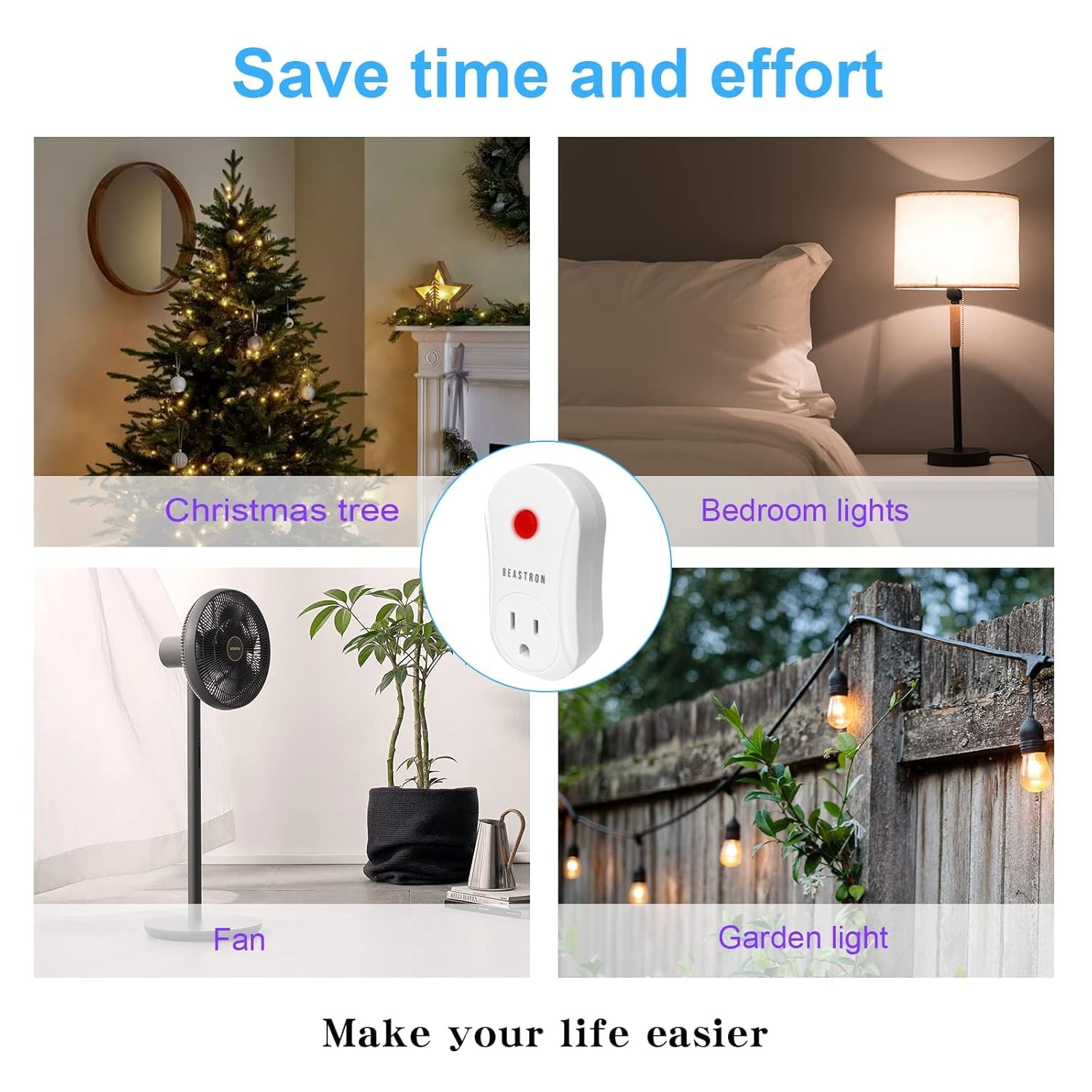 White Remote Controlled Outlet Wireless On Off Switch 100FT RF Range 1 Pack