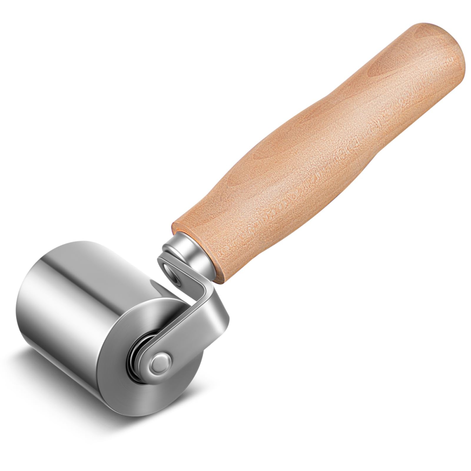 21/2Inch Steel Seam Roller Rv Roof Repair Heavy Duty Curved Sealant Wood Handle
