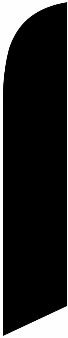 Solid Black Feather Banner Swooper Flag - NO WIND REQUIRED - Replacement FLAG...
