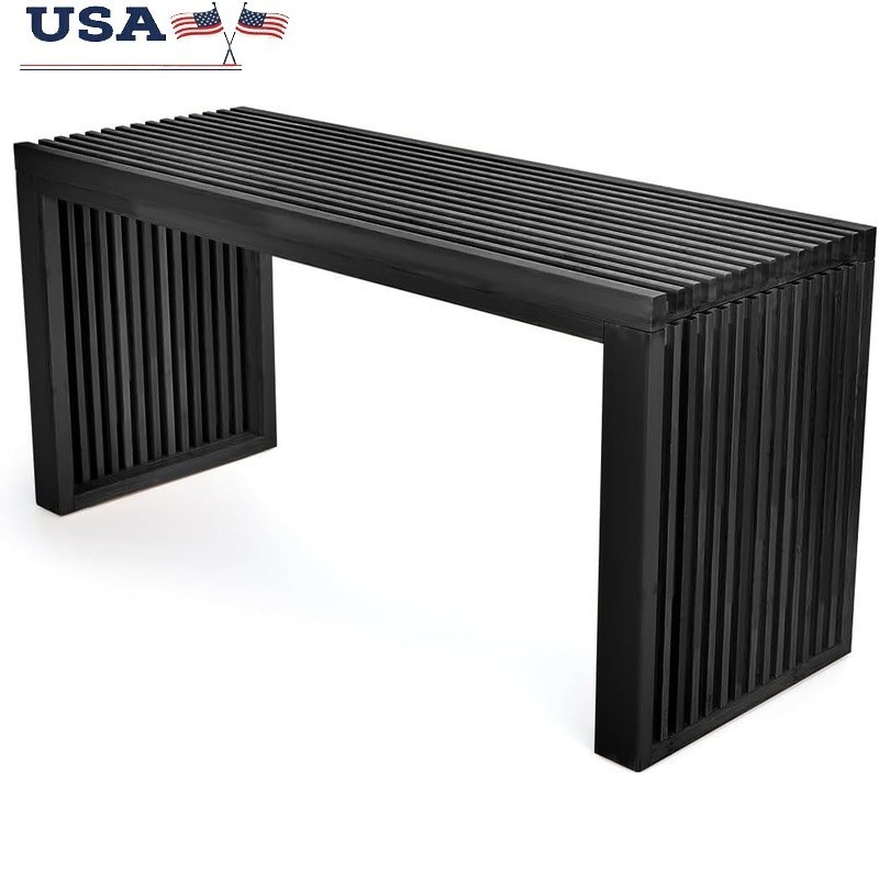 Bamboo Bench Rustic Farmhouse Seating Effortless Assembly Space Saving Design US