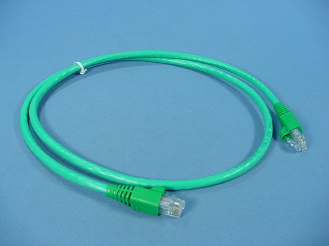 Leviton 62460-3G Green 3 ft Cat 6+ Cable Extreme Ethernet LAN Patch Cord Cat6 3'