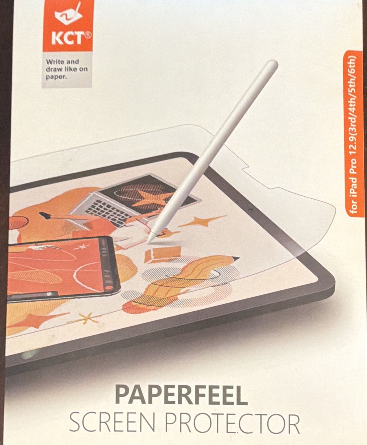 KCT Paperfeel PET Screen Protector Clear for Apple iPad Pro 12.9 Low Reflection