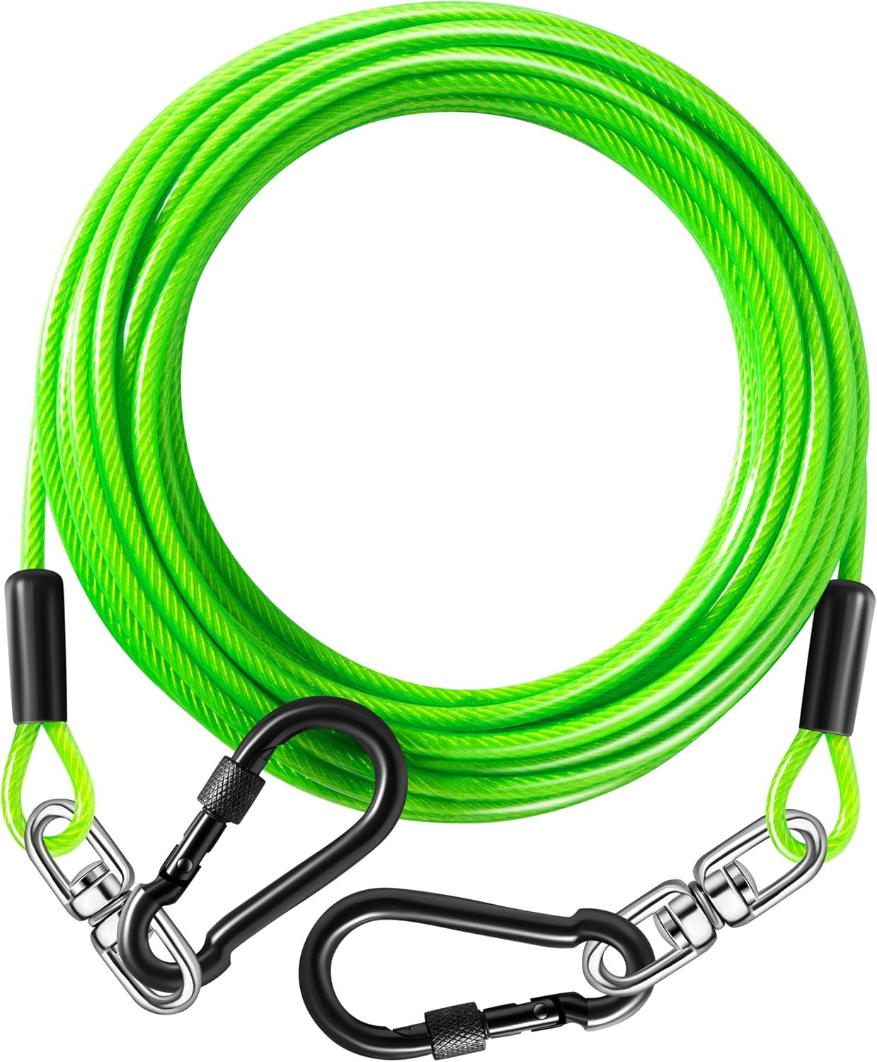 Dog Tie Out Cable 50Ft-300Lbs,Heavy Duty Dog Leads Line for Yard with Swivel Hoo