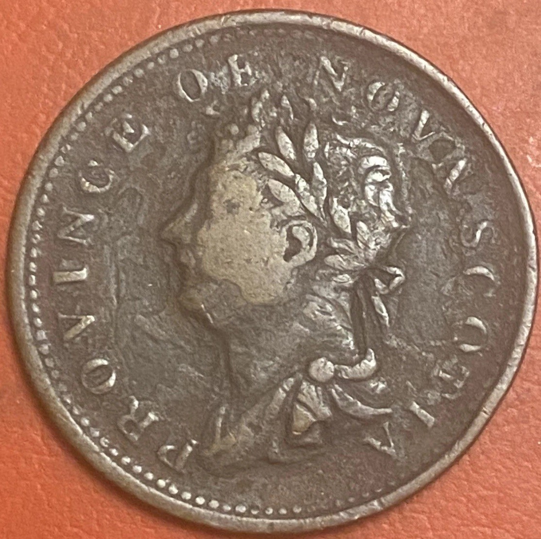 Nova Scotia 1823 HALFPENNY TOKEN George IV , THISTLE