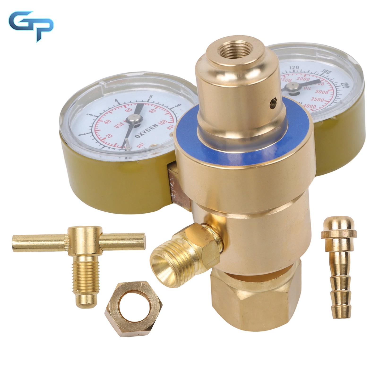 Professional Welding Oxygen Regulator, 2" Gauge Brass Design, CGA540 Fitting