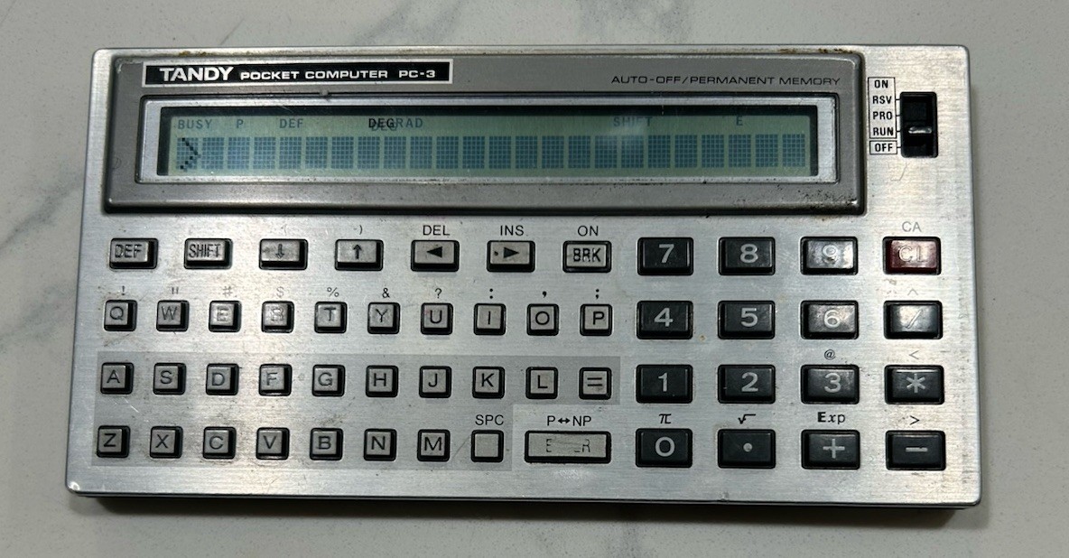 Vintage Tandy Radio Shack Pocket Computer PC-3 / Working - New Batteries 26-3589