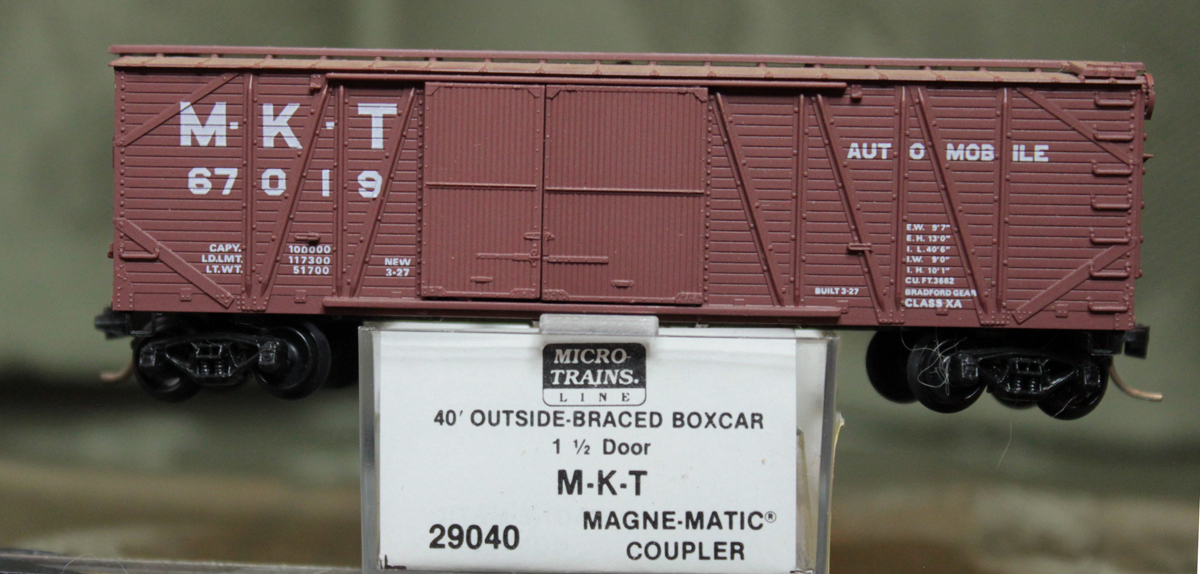 29040 Micro Trains N 40' Boxcar 1 1/2 Door M K T Railroad 67019 Black Label