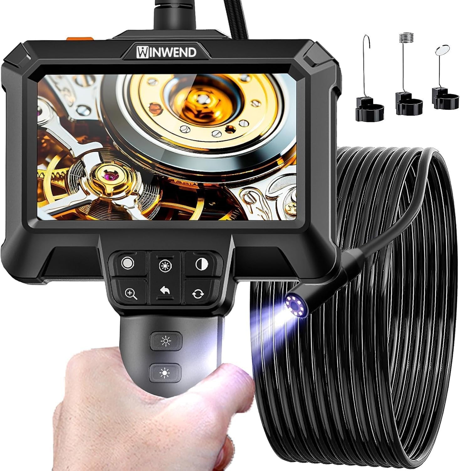 Endoscope Camera with Light - Waterproof Borescope Camera with 8 Adjustable ...