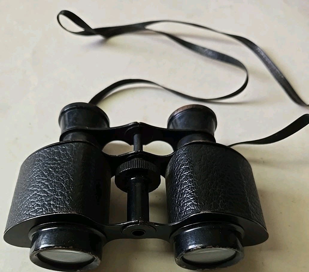 Vintage Trojan USA Binoculars Black No Case Antique W/ Strap