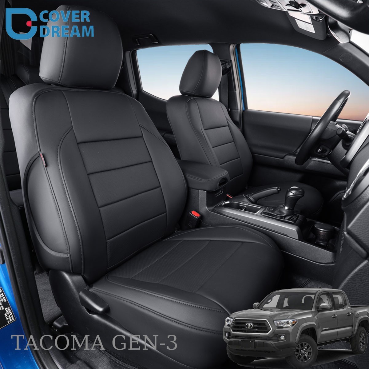 Tacoma Seat Covers Custom Fit Toyota 3rd Gen Tacoma 2016-2023 Crew Cab Full Set