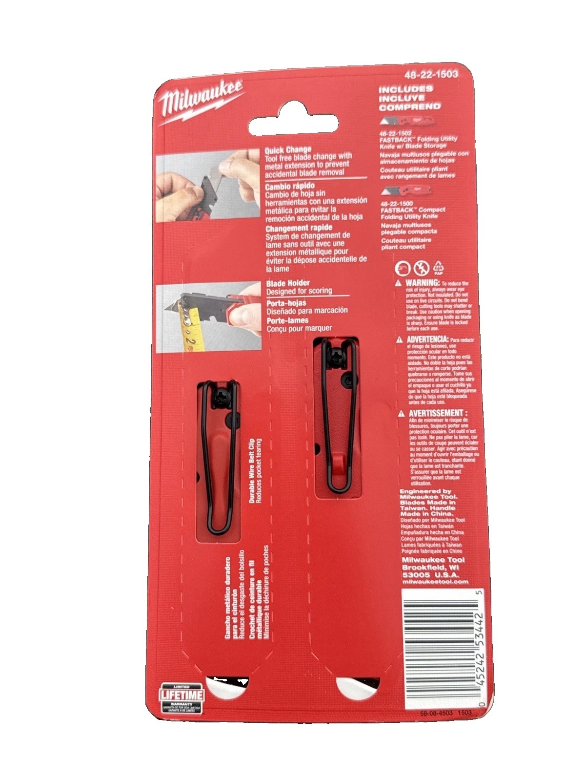 Milwaukee 48-22-1503 FASTBACK 2-Piece Utility Knife Set
