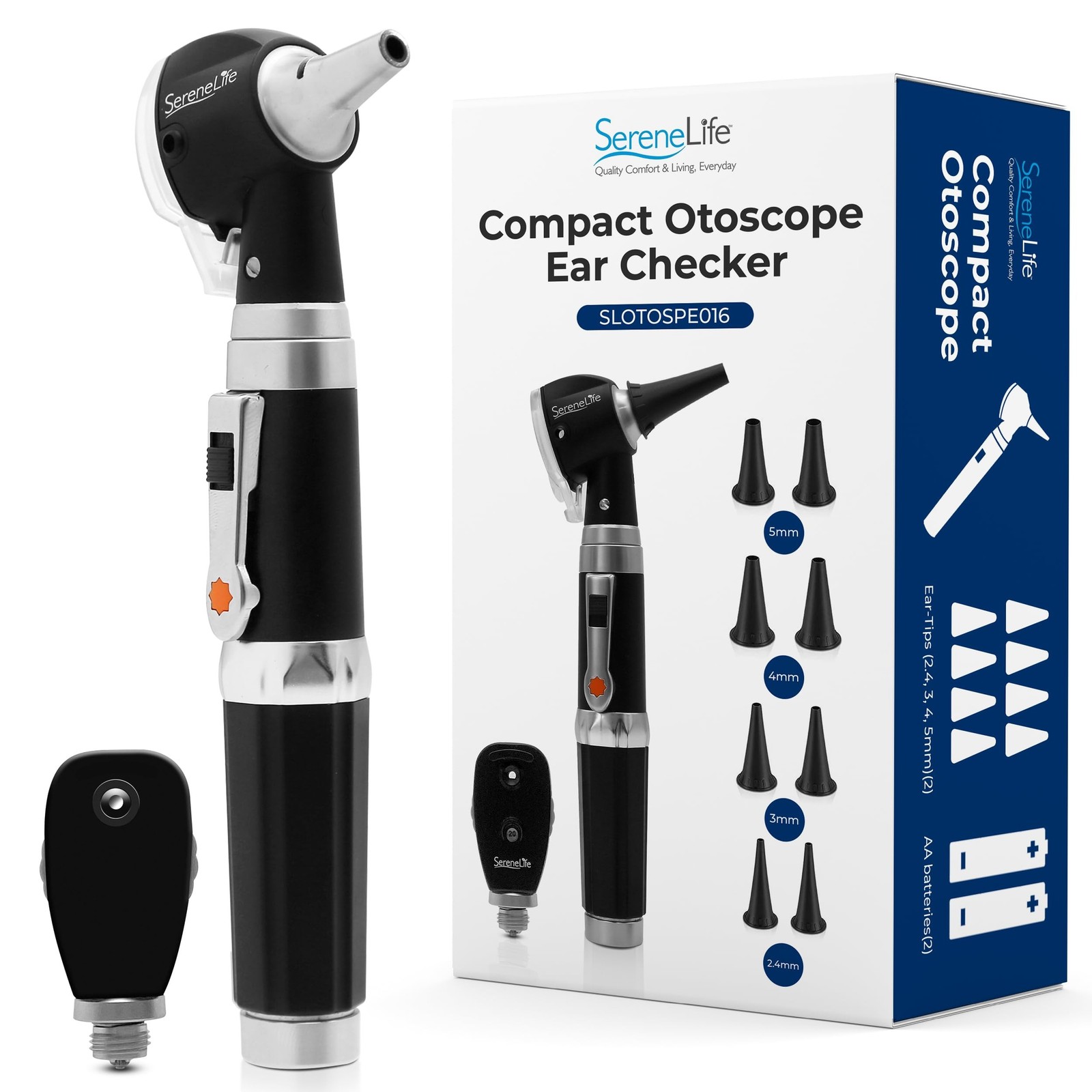 SereneLife 2-in-1 Ophthalmoscope & Otoscope Set | Perfect for Inspecting Ears...