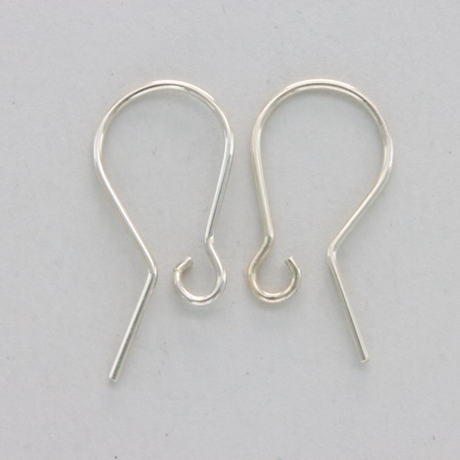 Pair of 925 STERLING SILVER  French Fish Hoops Earrings DIY Findings Fishhook 21